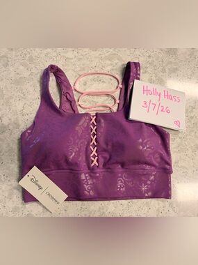 Disney Purple Sports Bralette with Pink Strap Details